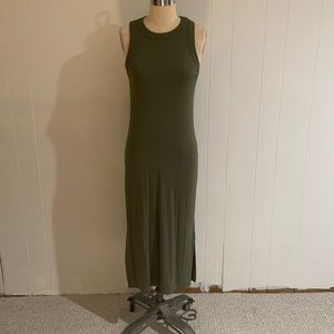 Banana Republic olive green knit midi dress